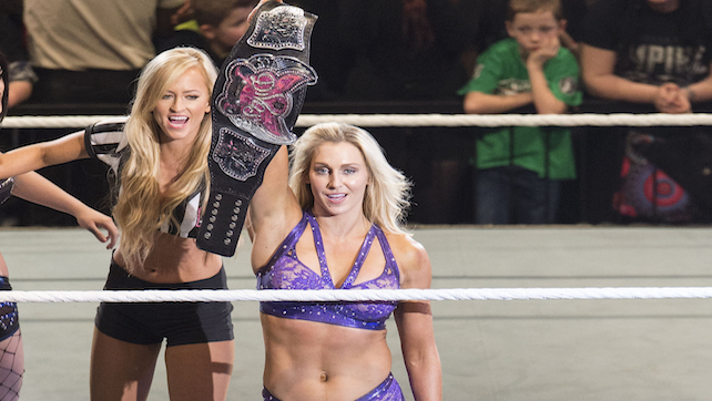 COLOGNE, GERMANY - FEBRUARY 11: Charlotte during WWE Road to WrestleMania at the Lanxess Arena on February 11, 2016 in Cologne, Germany. (Photo by Marc Pfitzenreuter/Getty Images)