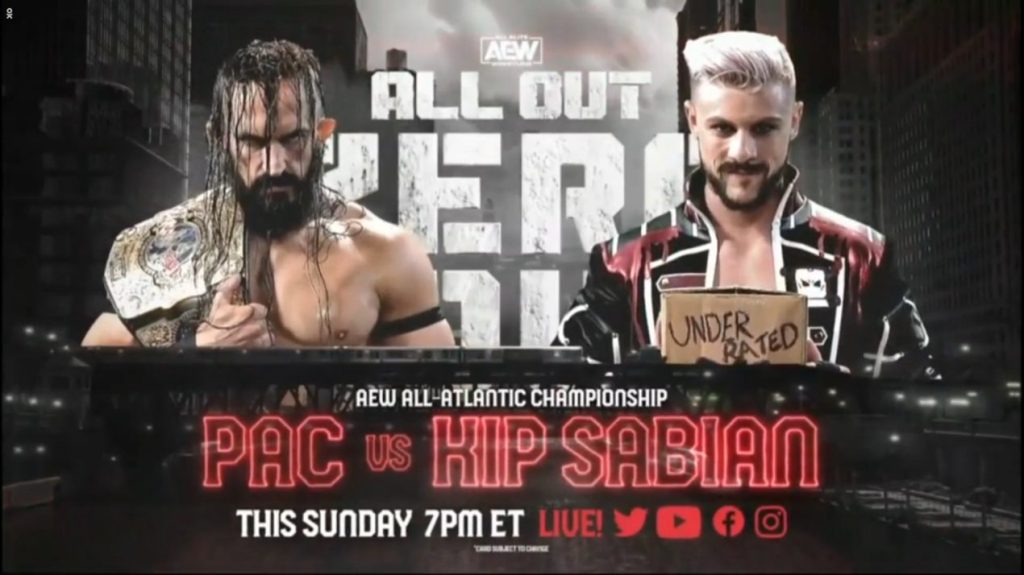 Pac vs Kip Sabian AEW