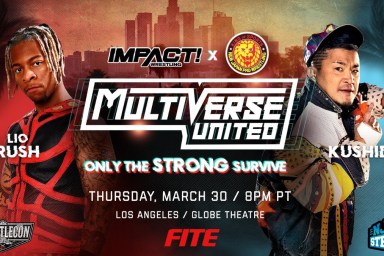 Lio Rush Kushida IMPACT NJPW Multiverse United