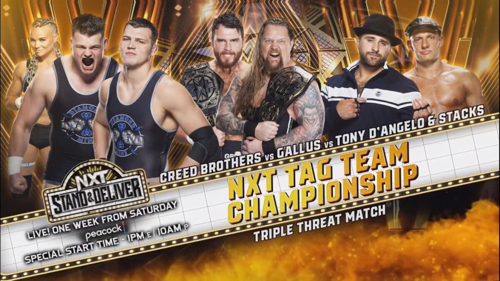 WWE NXT Stand & Deliver Creed Brothers Gallus Tony D'Angelo