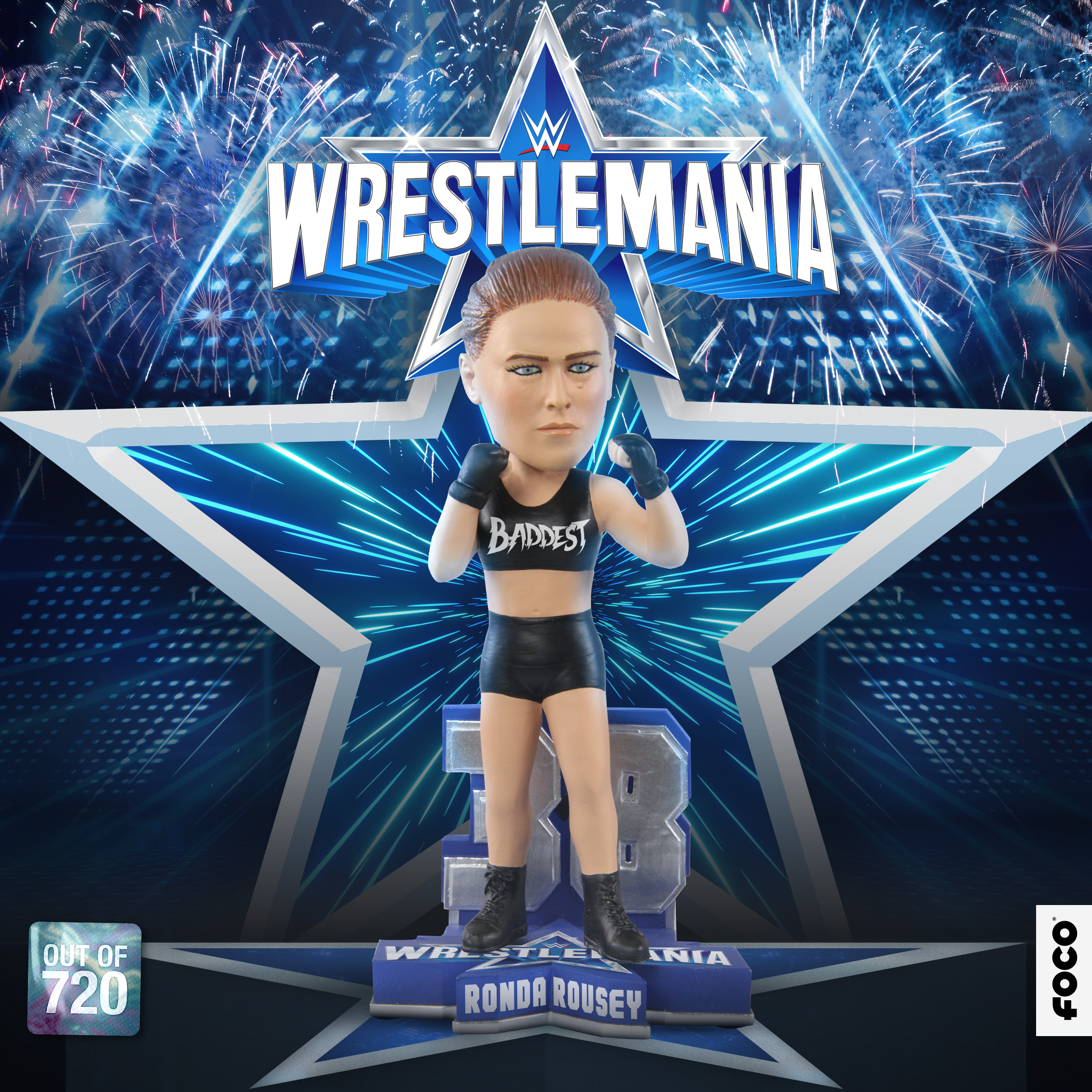 Wwe Ronda Rousey Wrestlemania 38 Bobblehead