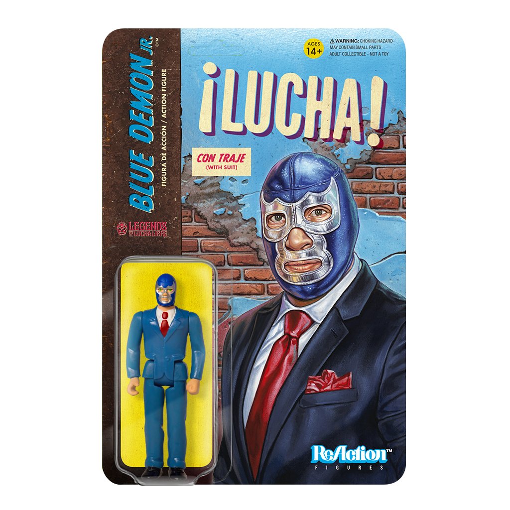 Legends of Lucha Libre Super7 Reaction Blue Demon Jr With Suit Packaged