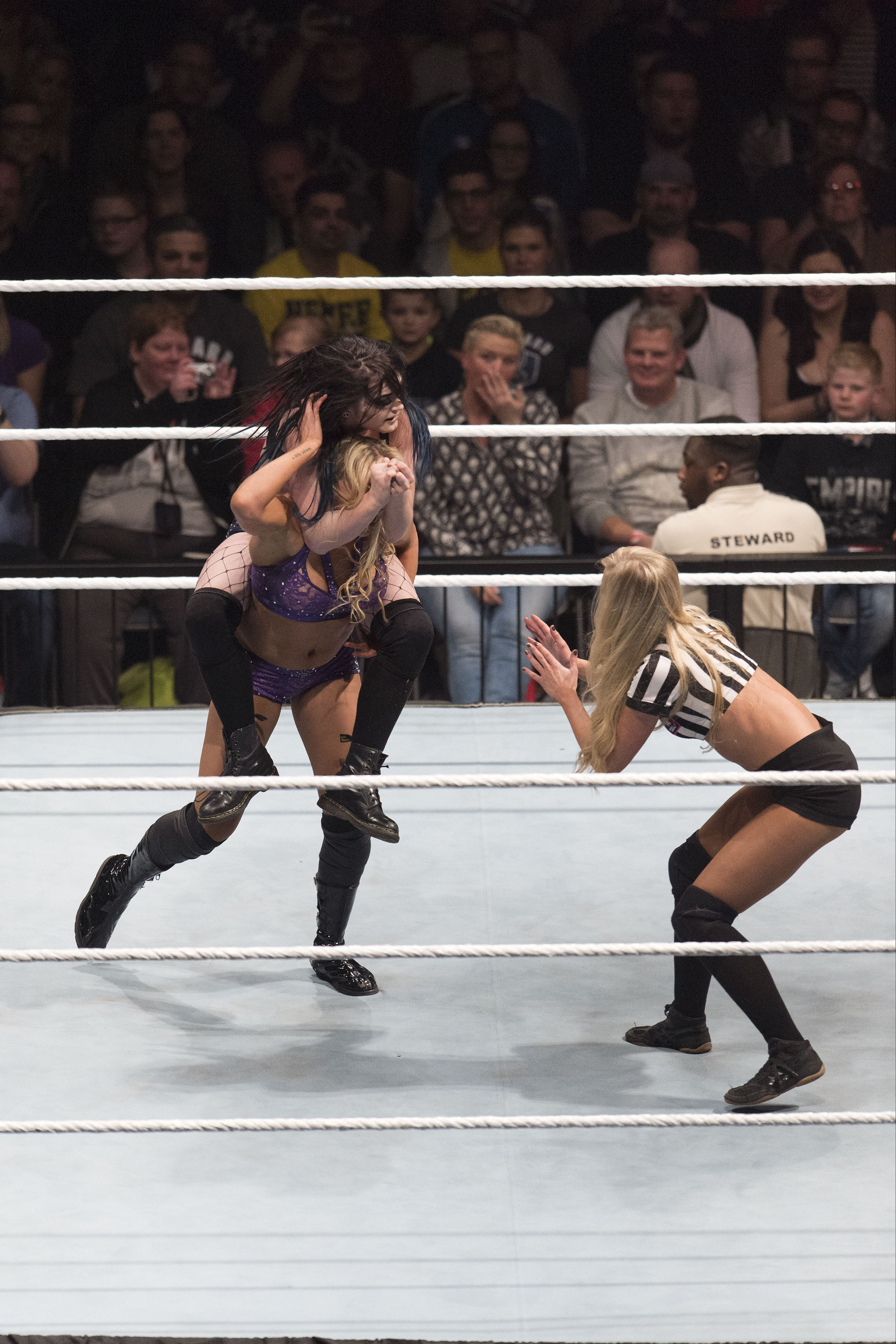 Paige v Charlotte w/ Ref Summer Rae