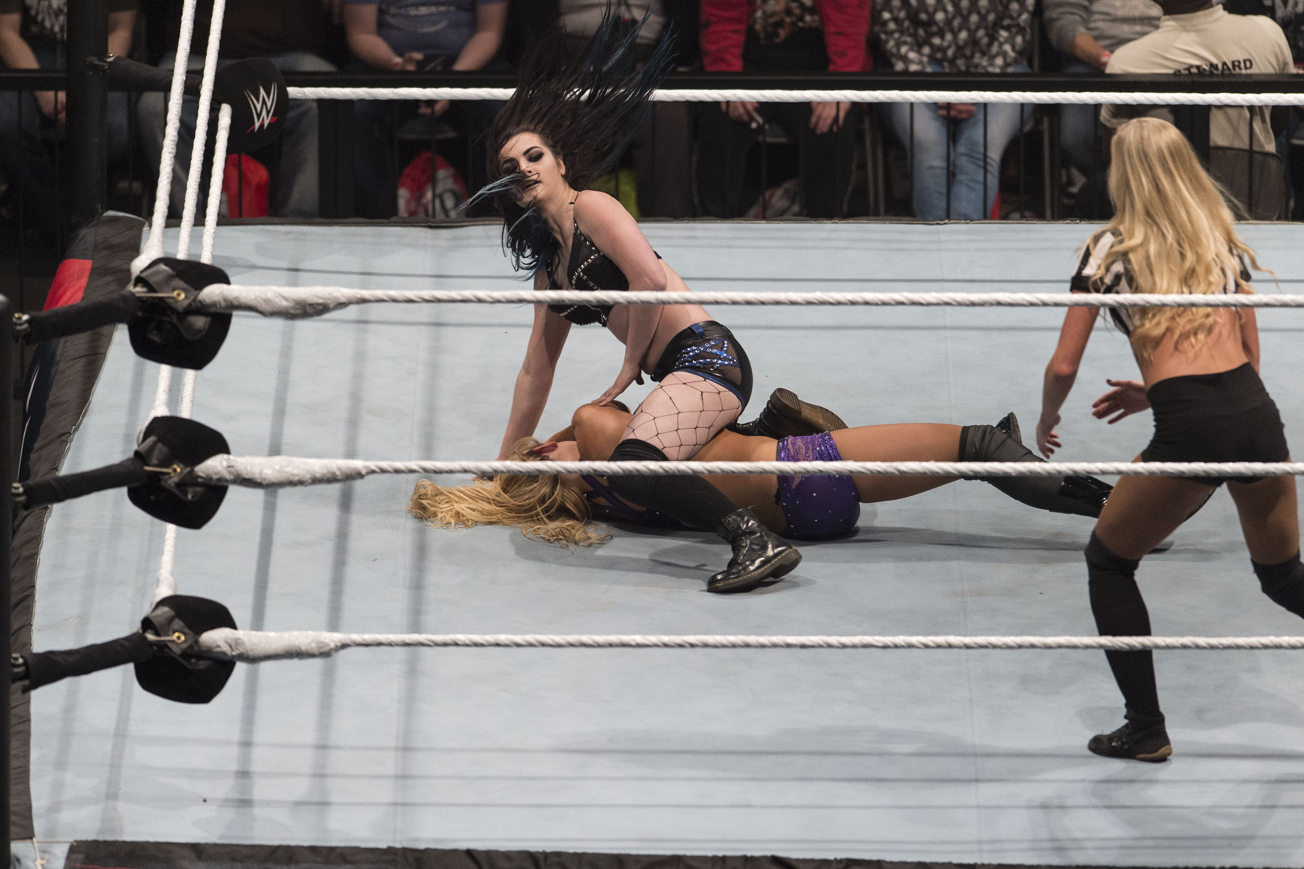 Paige v Charlotte w/ Ref Summer Rae