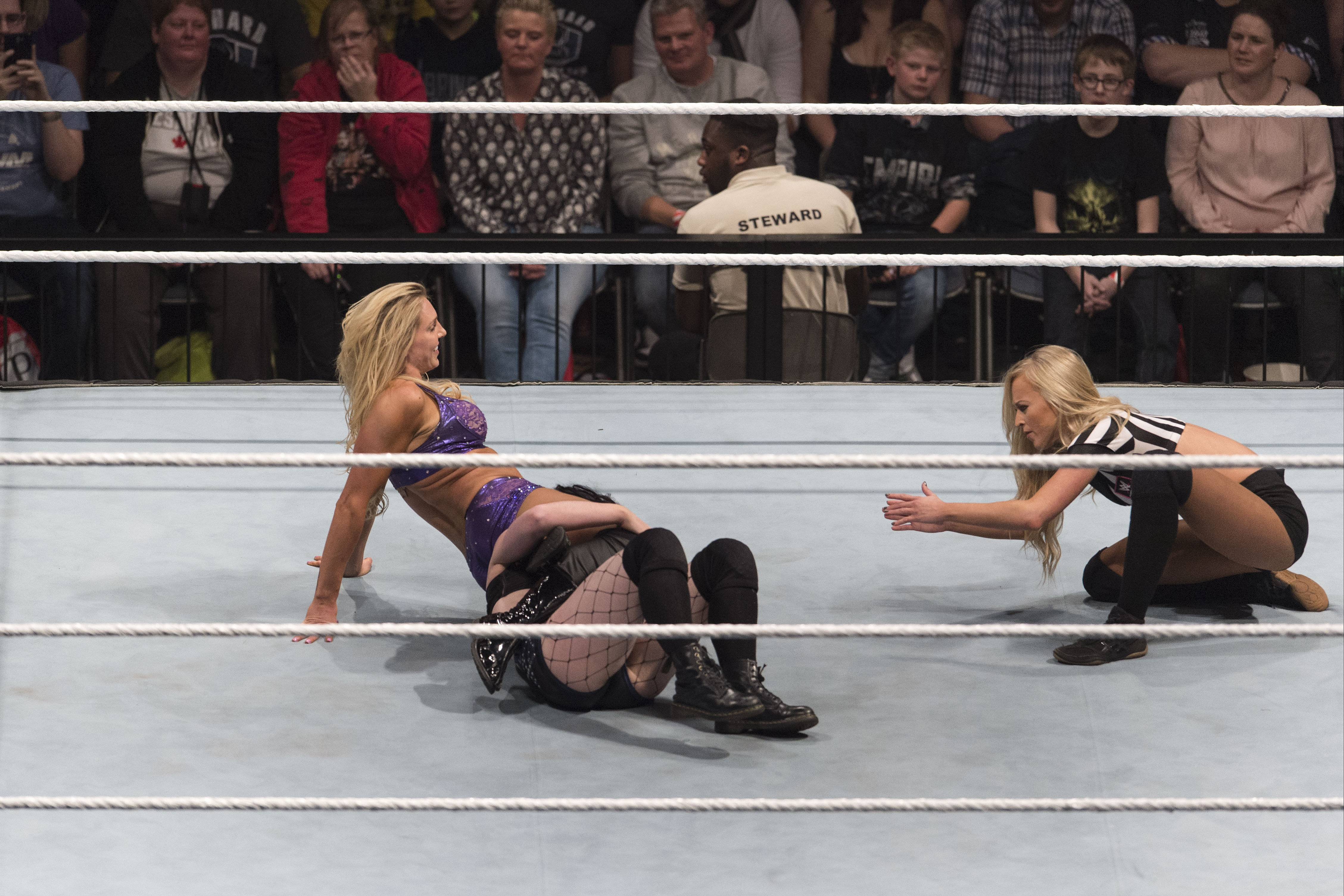 Paige v Charlotte w/ Ref Summer Rae