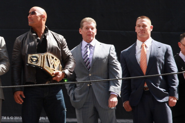 The Rock, Vince McMahon & John Cena